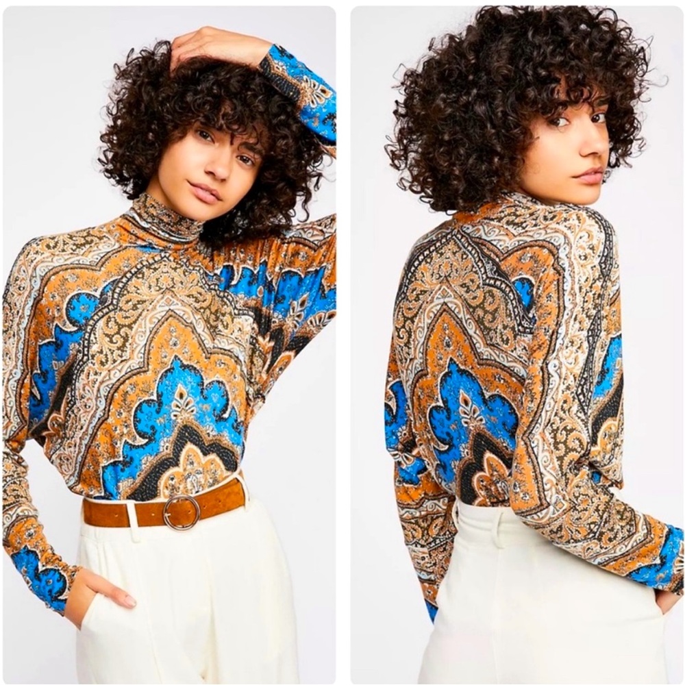 Free People Eclipse combo chase me stylish colorful top/blouse